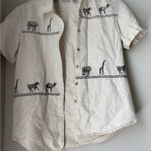 Cabin Creek Cream Casual Button Down Shirt